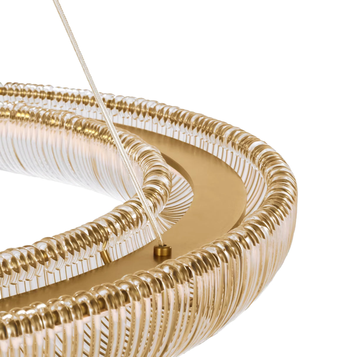 Amir Extra Large LED Chandelier 40", Modern Brass