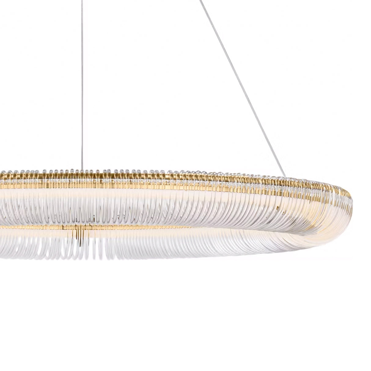Amir Extra Large LED Chandelier 40", Modern Brass