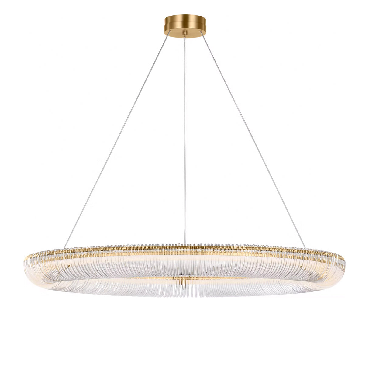 Amir Extra Large LED Chandelier 40", Modern Brass