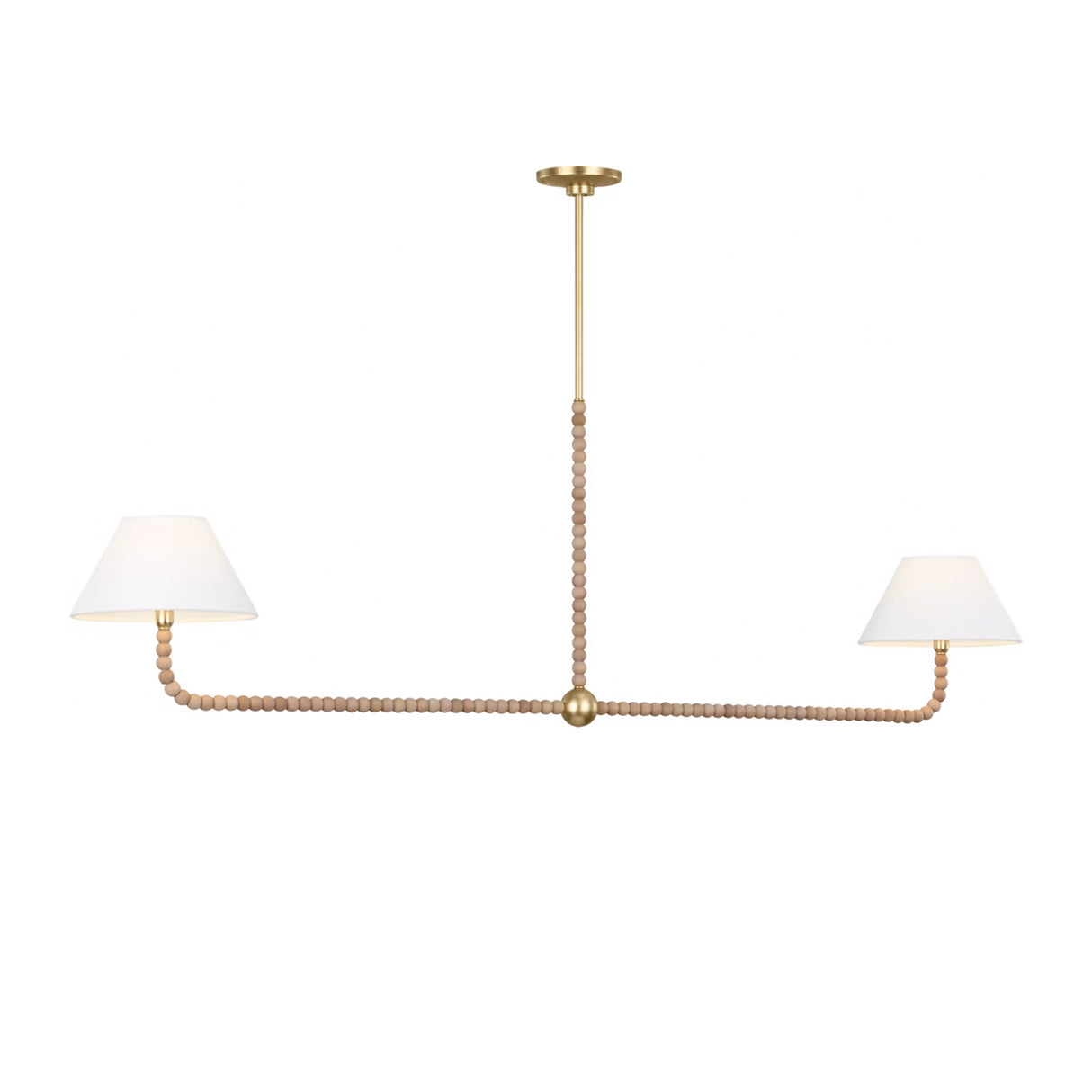 Casimir 2 Shade Linear Pendant 61", Gilded Brass