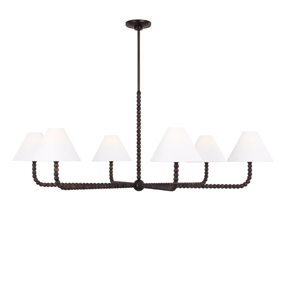 Casimir 6 Light Chandelier 50", Aged Iron