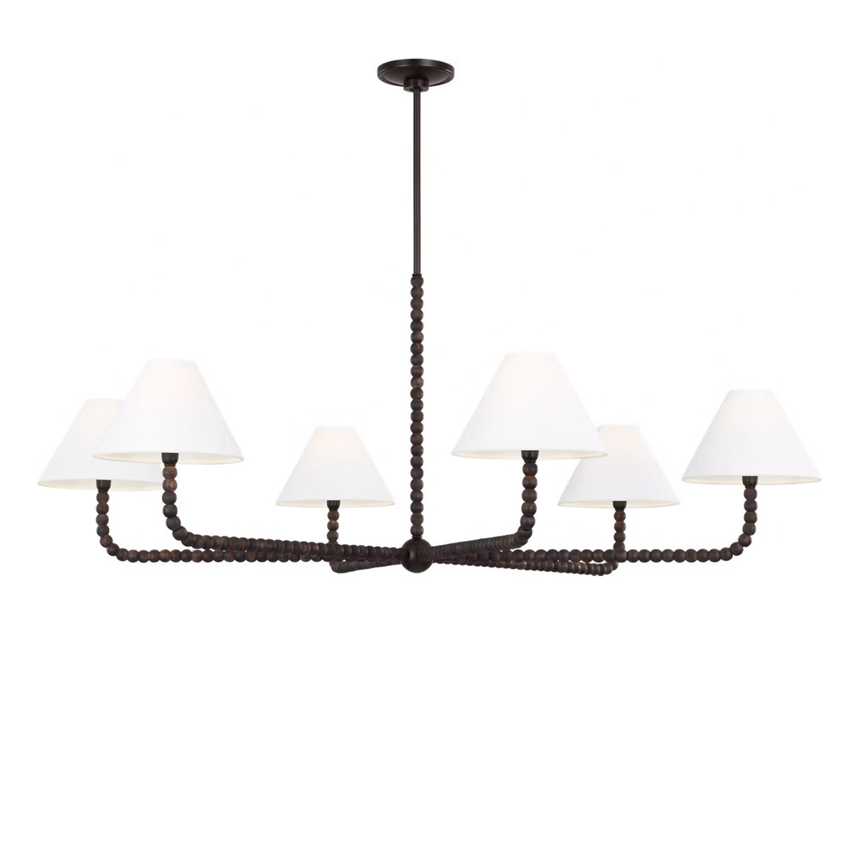 Casimir 6 Light Chandelier 50", Aged Iron