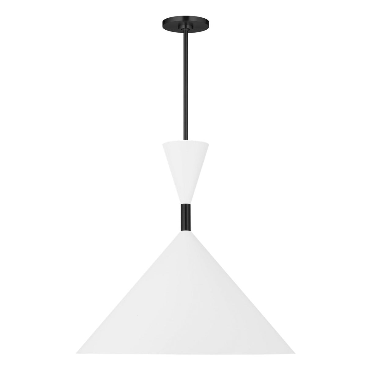 Errol Large LED Pendant 24", Matte Black and Matte White