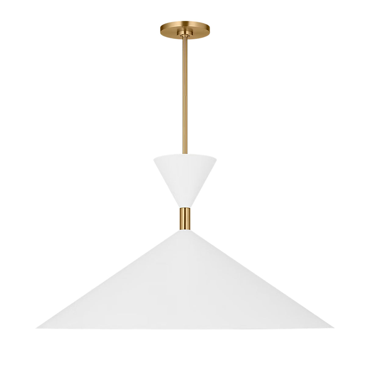Errol Extra Large LED Pendant 30", Modern Brass and Matte White