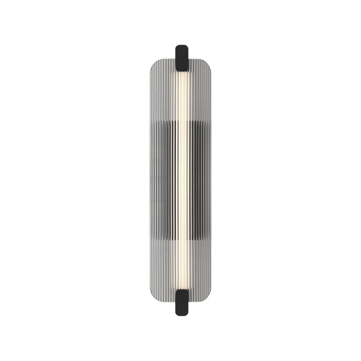 Halden Indoor/Outdoor LED Wall Sconce 25", Matte Black and Smoke Glass