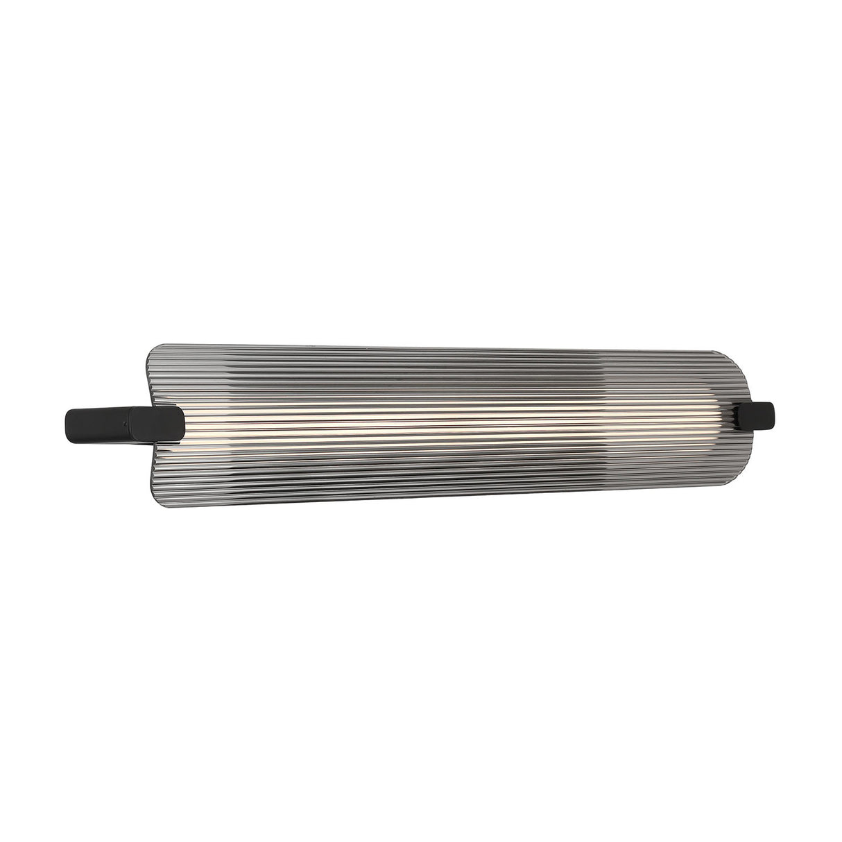 Halden Indoor/Outdoor LED Wall Sconce 34", Matte Black and Smoke Glass