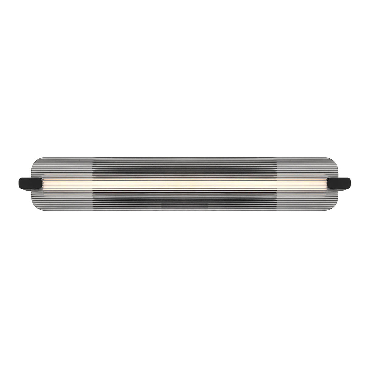 Halden Indoor/Outdoor LED Wall Sconce 34", Matte Black and Smoke Glass