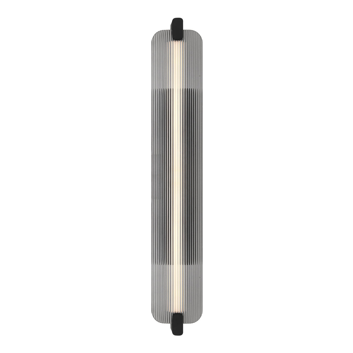 Halden Indoor/Outdoor LED Wall Sconce 34", Matte Black and Smoke Glass