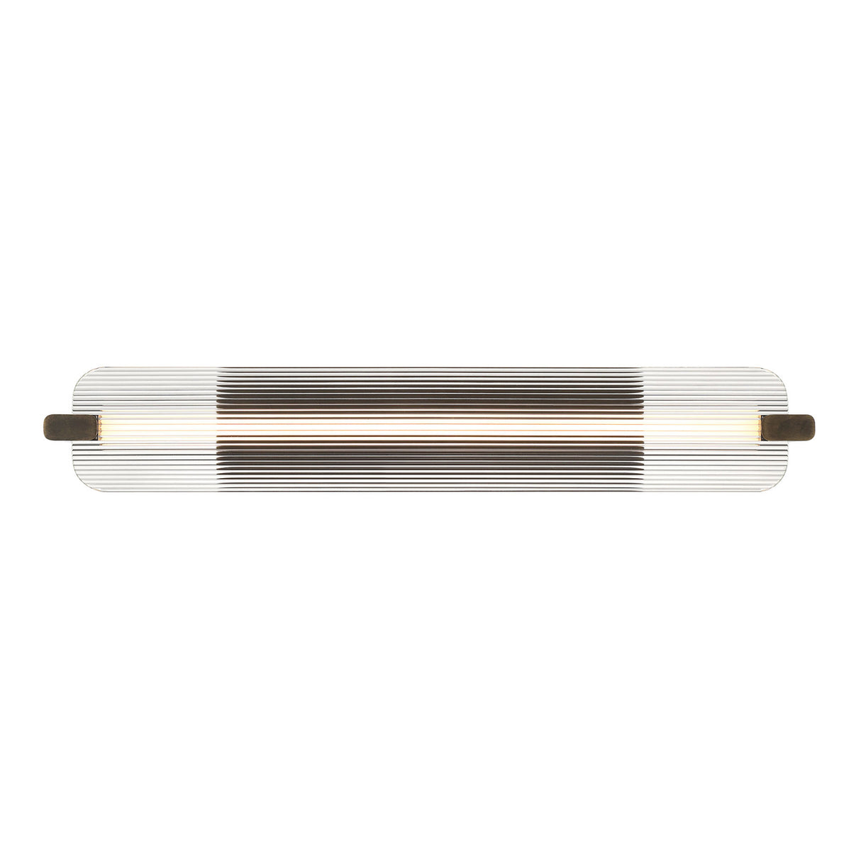 Halden LED Wall Sconce 34", Weathered Brass and Clear Glass