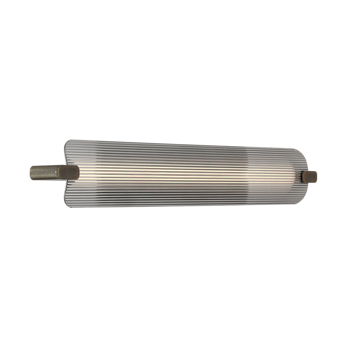 Halden LED Wall Sconce 34", Weathered Brass and Smoke Glass