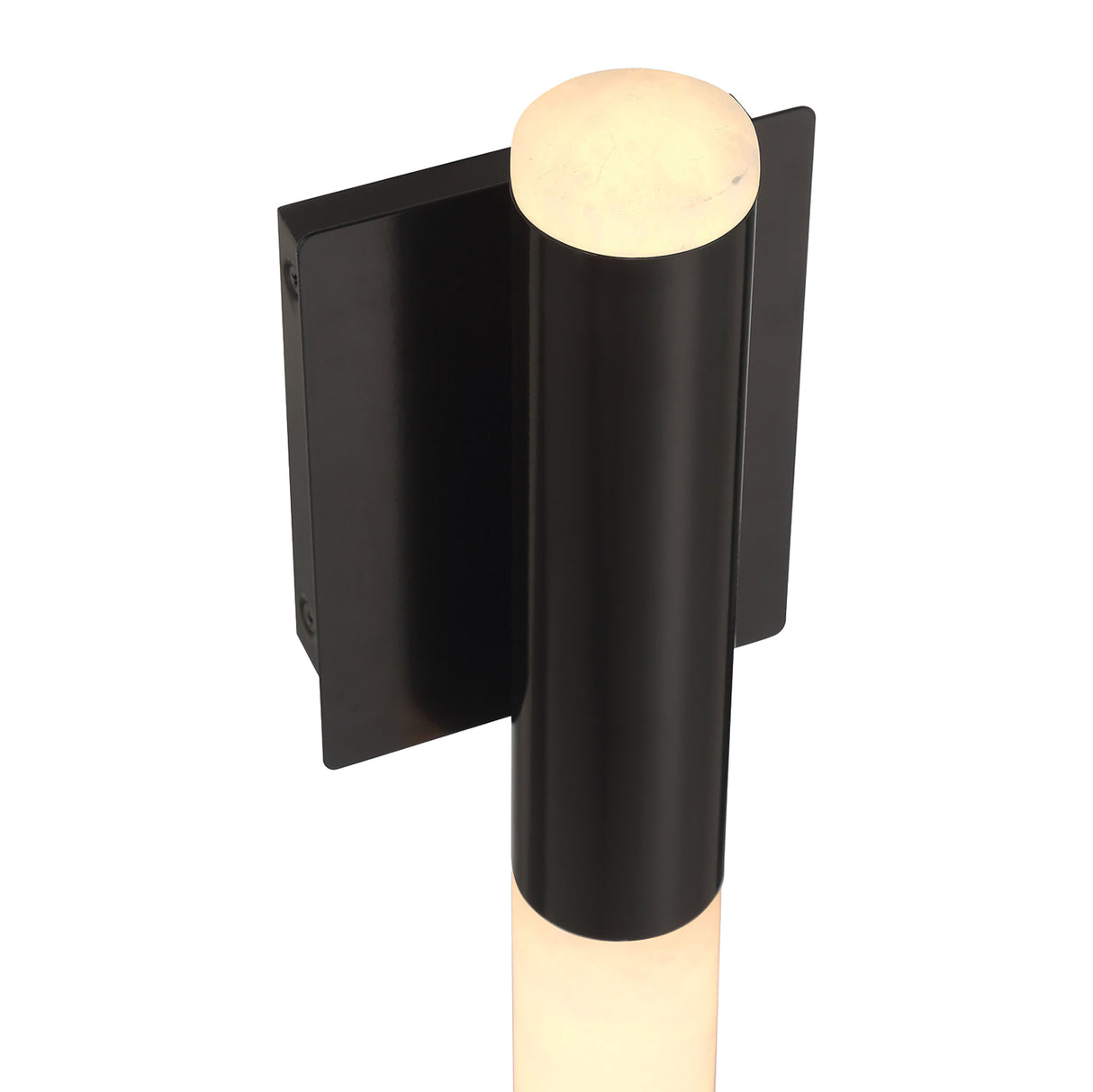 Anders Indoor/Outdoor LED Wall Sconce, Medium 16", Matte Black and Alabaster
