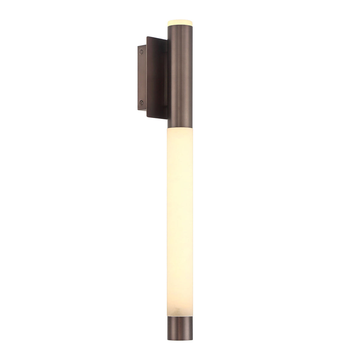 Anders Large LED Wall Sconce 24", Pewter Bronze and Alabaster