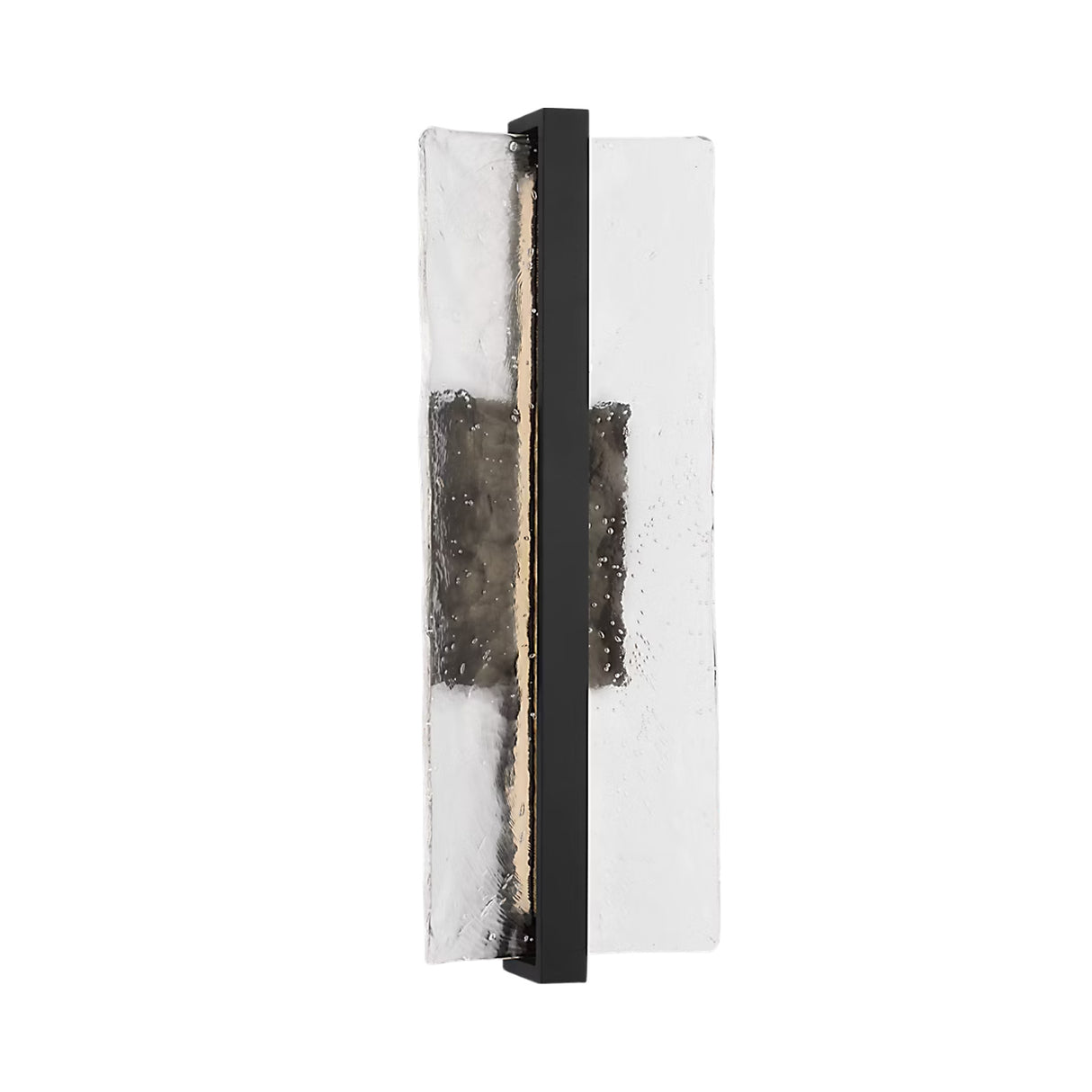 Kendrick LED Outdoor Wall Light, Medium 21", Textured Black and Seeded Cast Glass