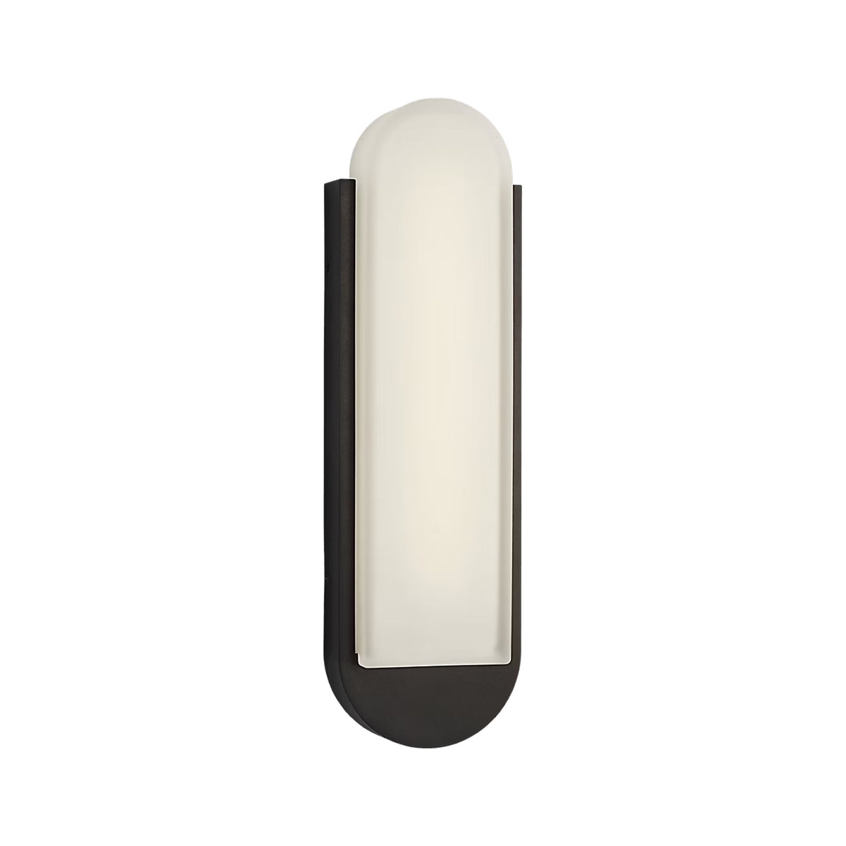 Locke Outdoor LED Wall Sconce, Medium 18", Textured Black and Frosted Glass