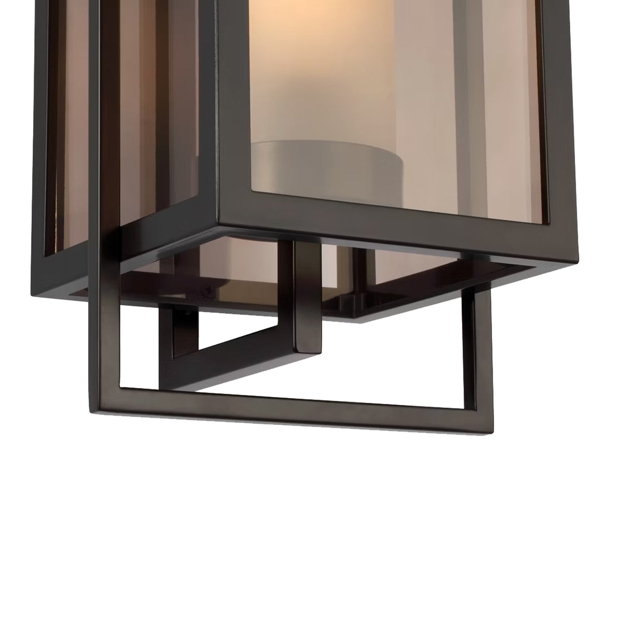Lansing Outdoor Wall Light, Small 15", Dark Bronze and Brown Smoke Glass