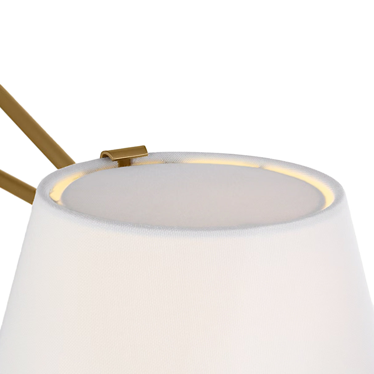 Barton Medium Swing Arm Wall Sconce, Aged Brass and White Linen