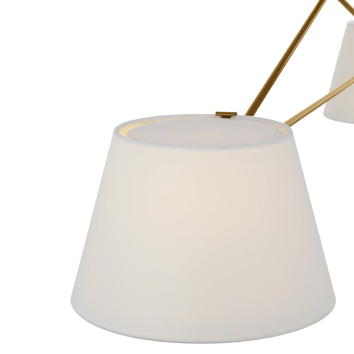 Barton 2 Shade Linear Pendant 56", Aged Brass and White Linen