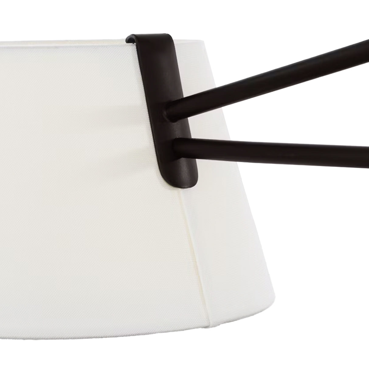 Barton 3 Light Chandelier 36", Aged Iron and White Linen