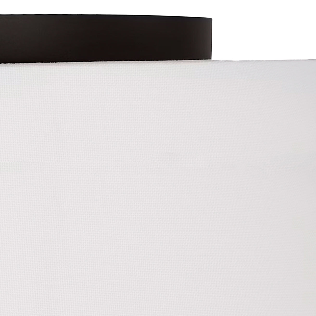Barton Medium Flush Mount 18", Aged Iron and White Linen