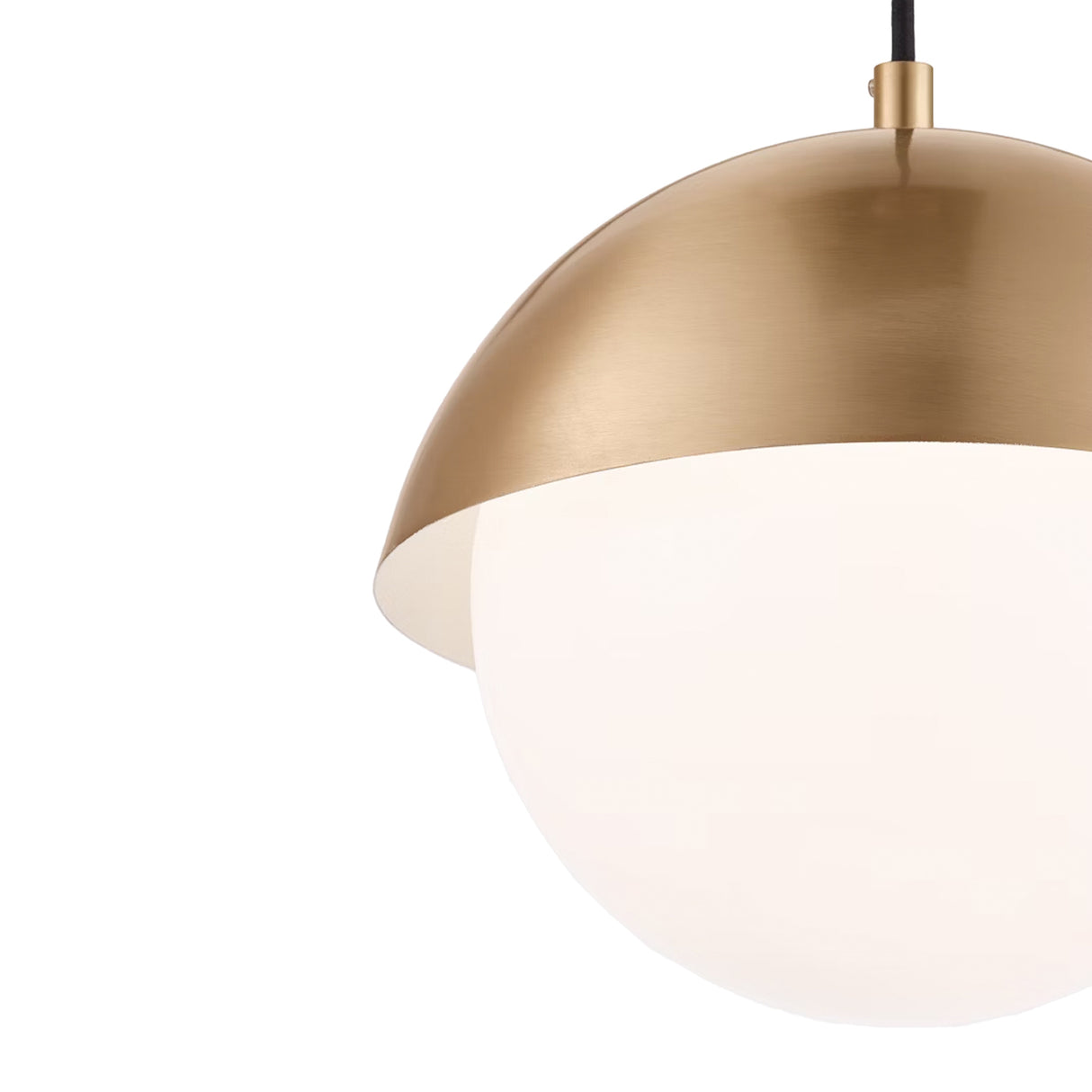 Morrison Small Pendant 10", Satin Brass and Opal Glass