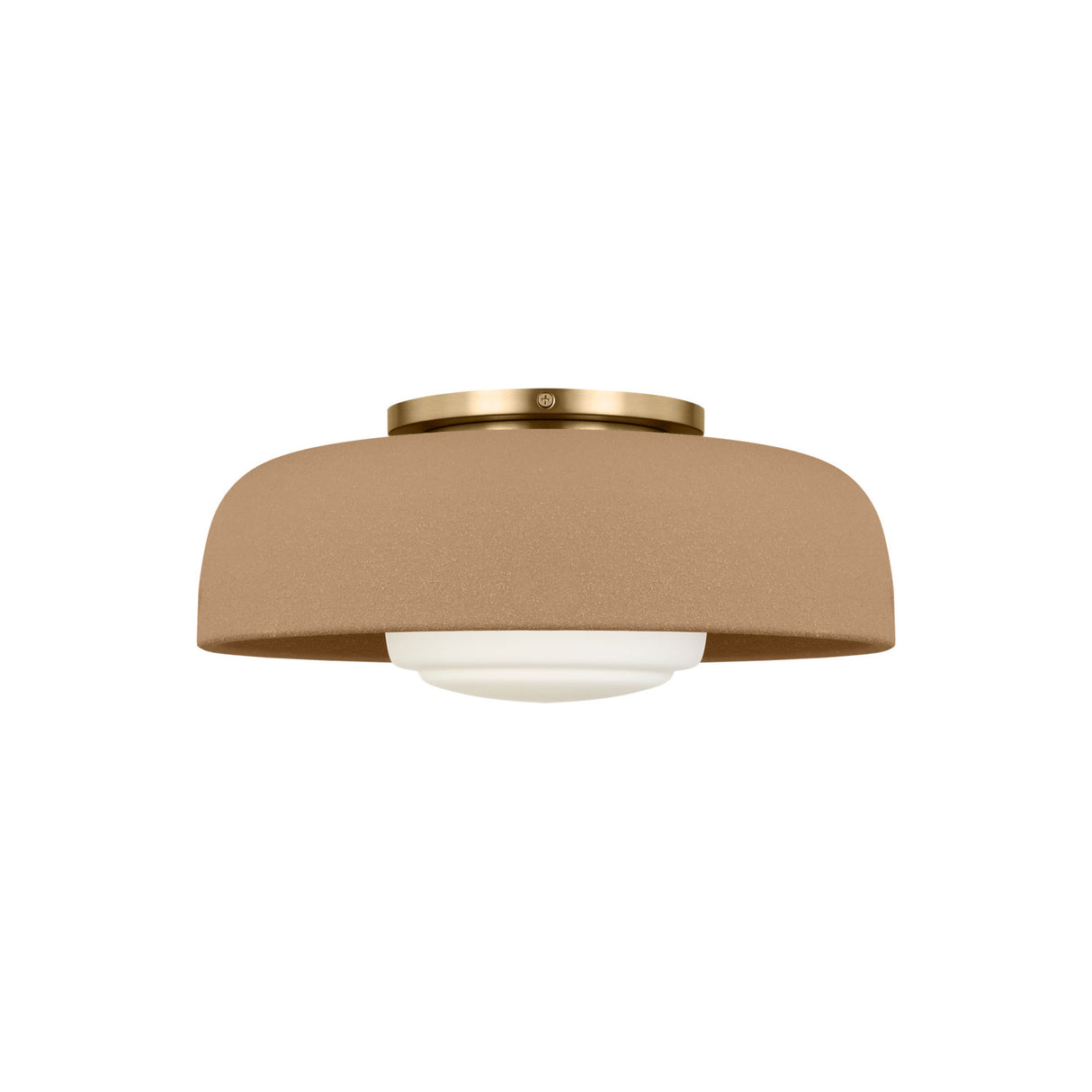 Stratford Medium Flush Mount 15", Aged Brass and Terracotta