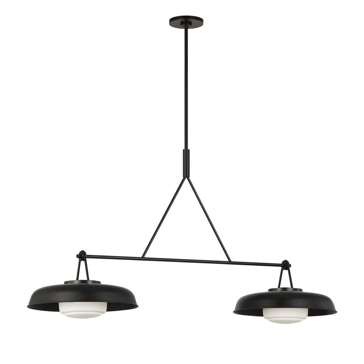 Stratford 2 Shade Linear Pendant 47", Aged Iron