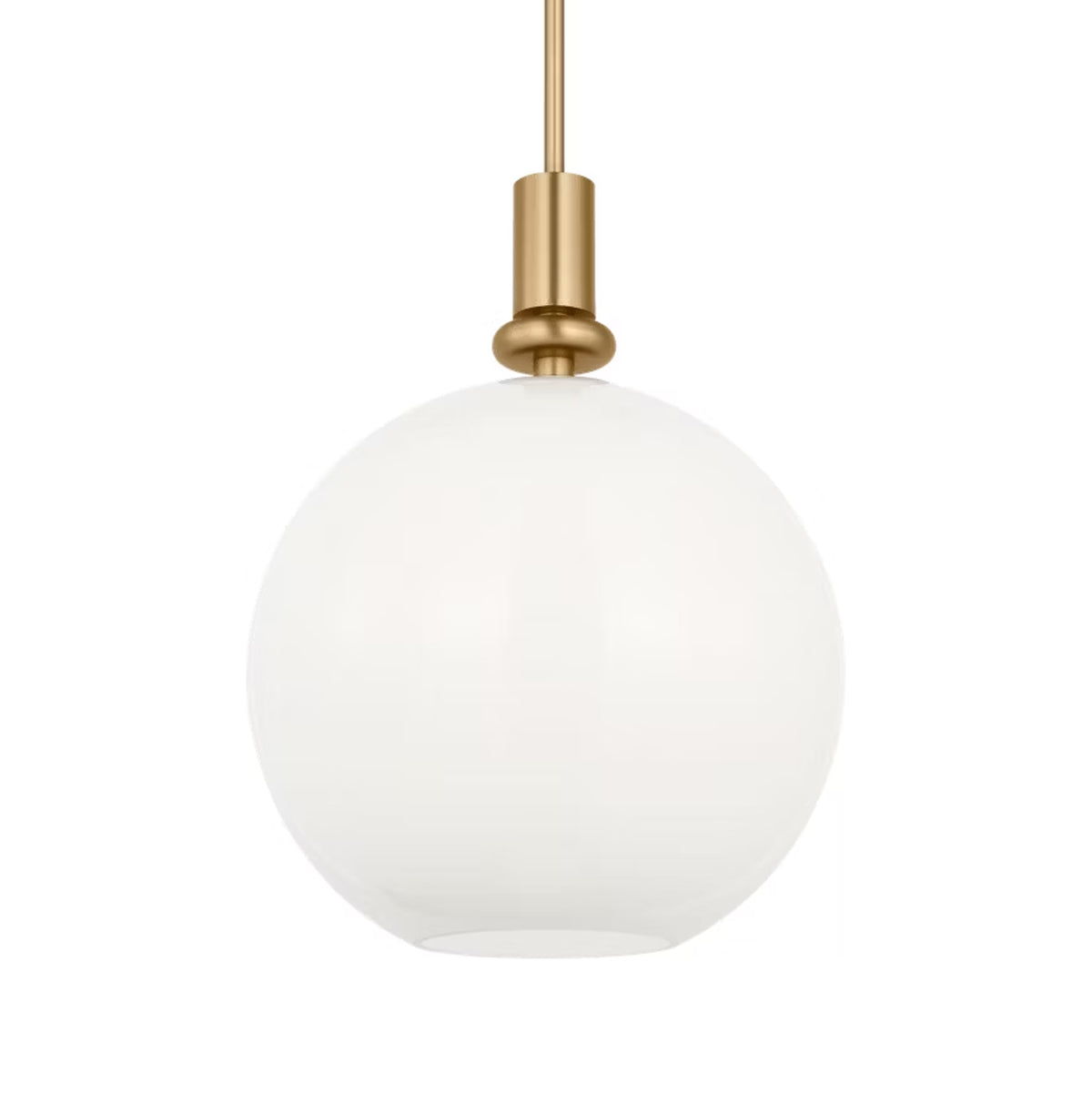 Filomena Medium Pendant 14", Satin Brass and Milk Glass