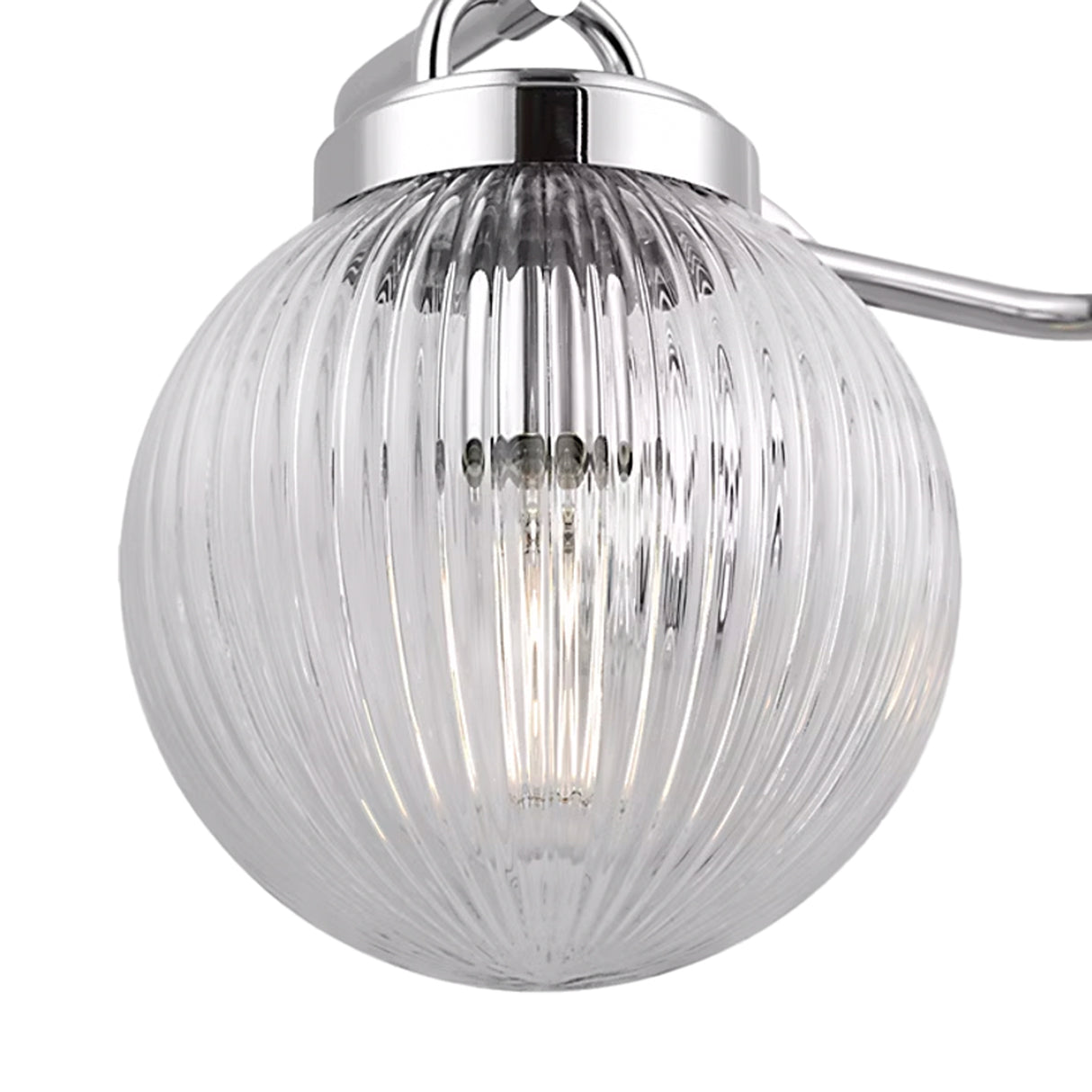 Whitaker 2 Light Vanity 16", Chrome and Clear Ribbed Glass