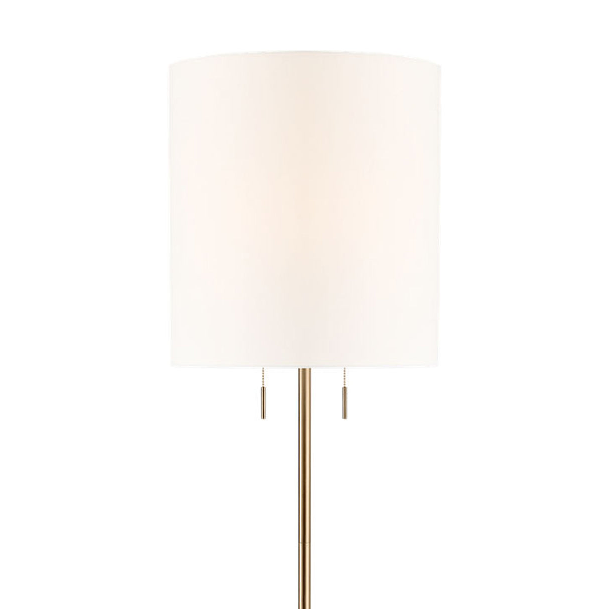 Stroud Floor Lamp 62", Aged Brass and Beige