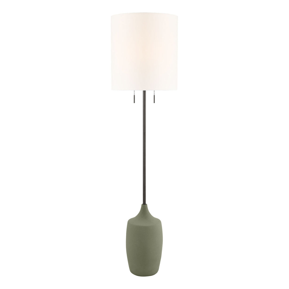 Stroud Floor Lamp 62", Aged Iron and Thyme