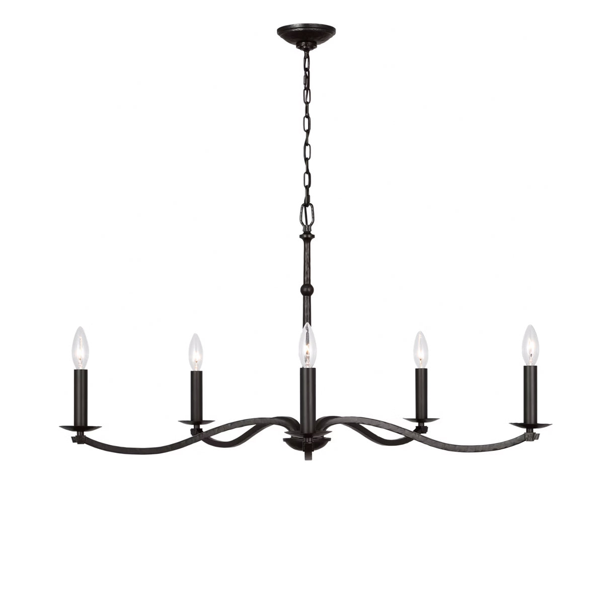 Davina 5 Light Chandelier 36", Aged Iron