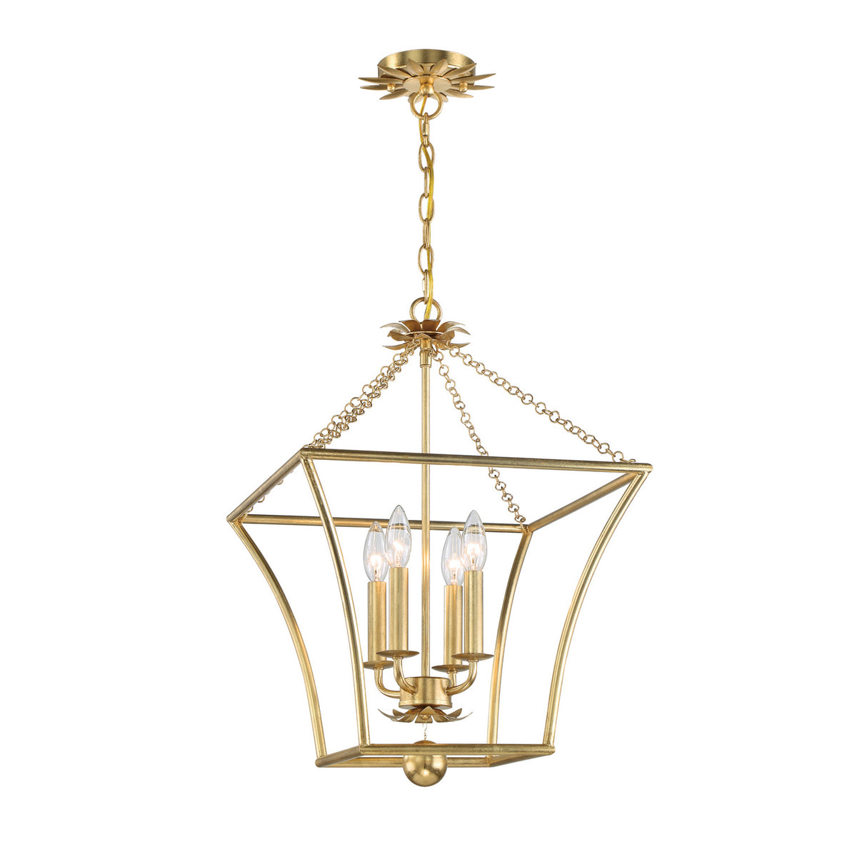 Alice Lantern Pendant 16", Antique Gold