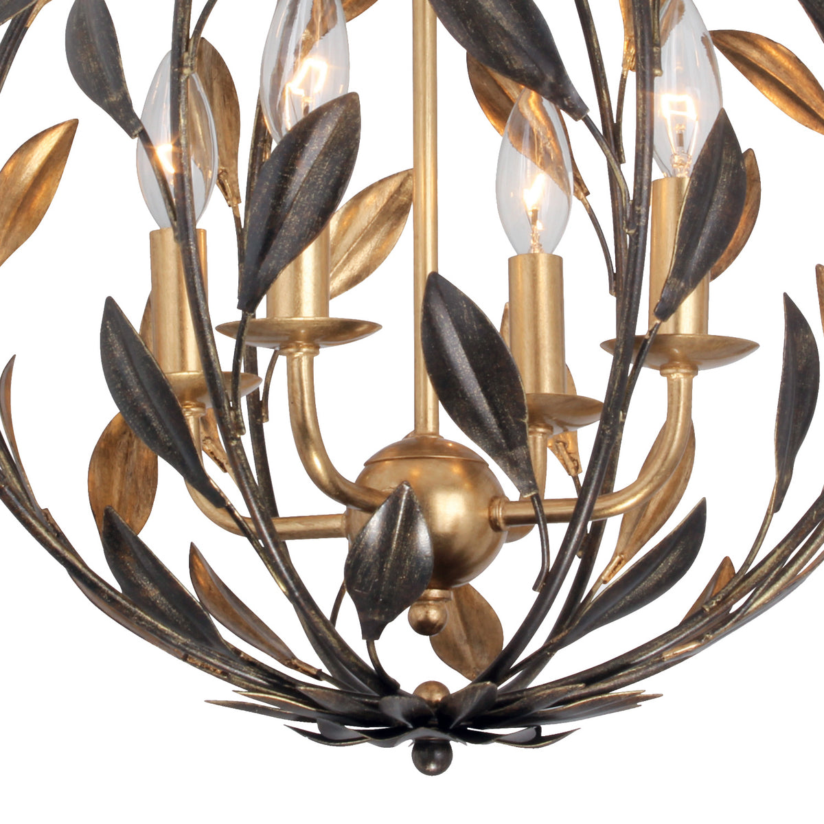 Alison Pendant 16", Antique Bronze and Antique Gold