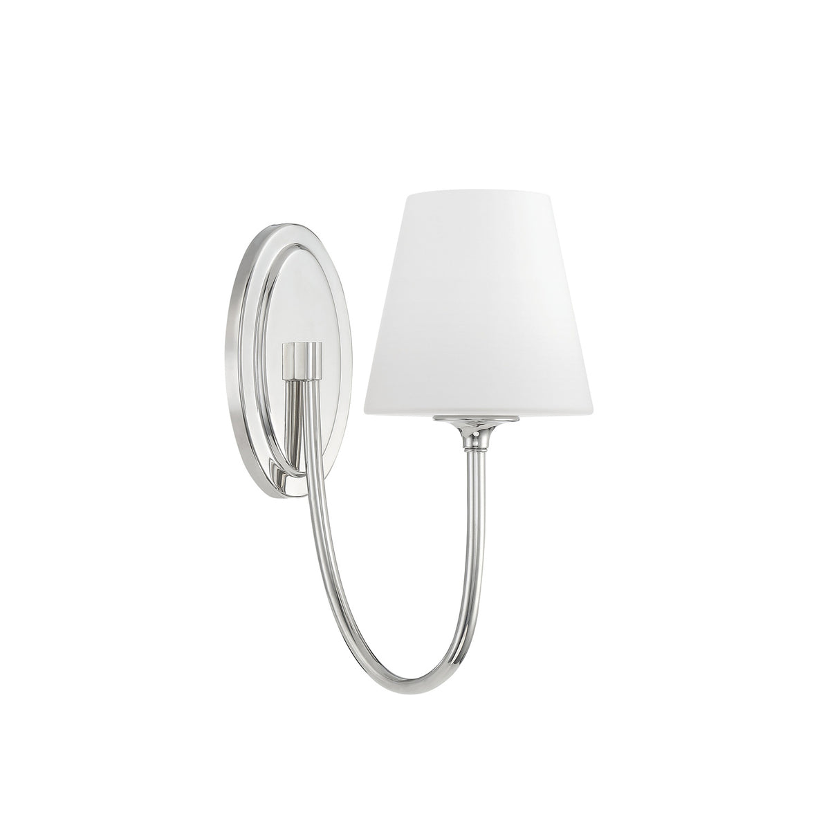 Camira Wall Sconce 13", Polished Nickel and Opal Glass