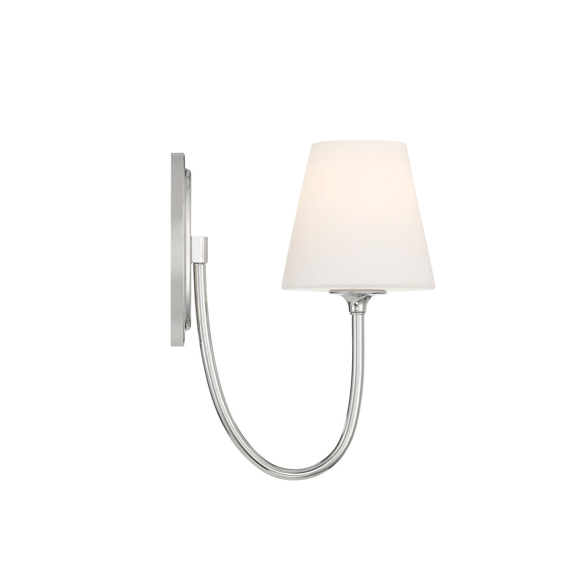 Camira Wall Sconce 13", Polished Nickel and Opal Glass