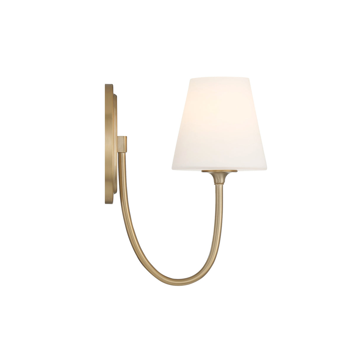 Camira Wall Sconce 13", Aged Brass and Opal Glass