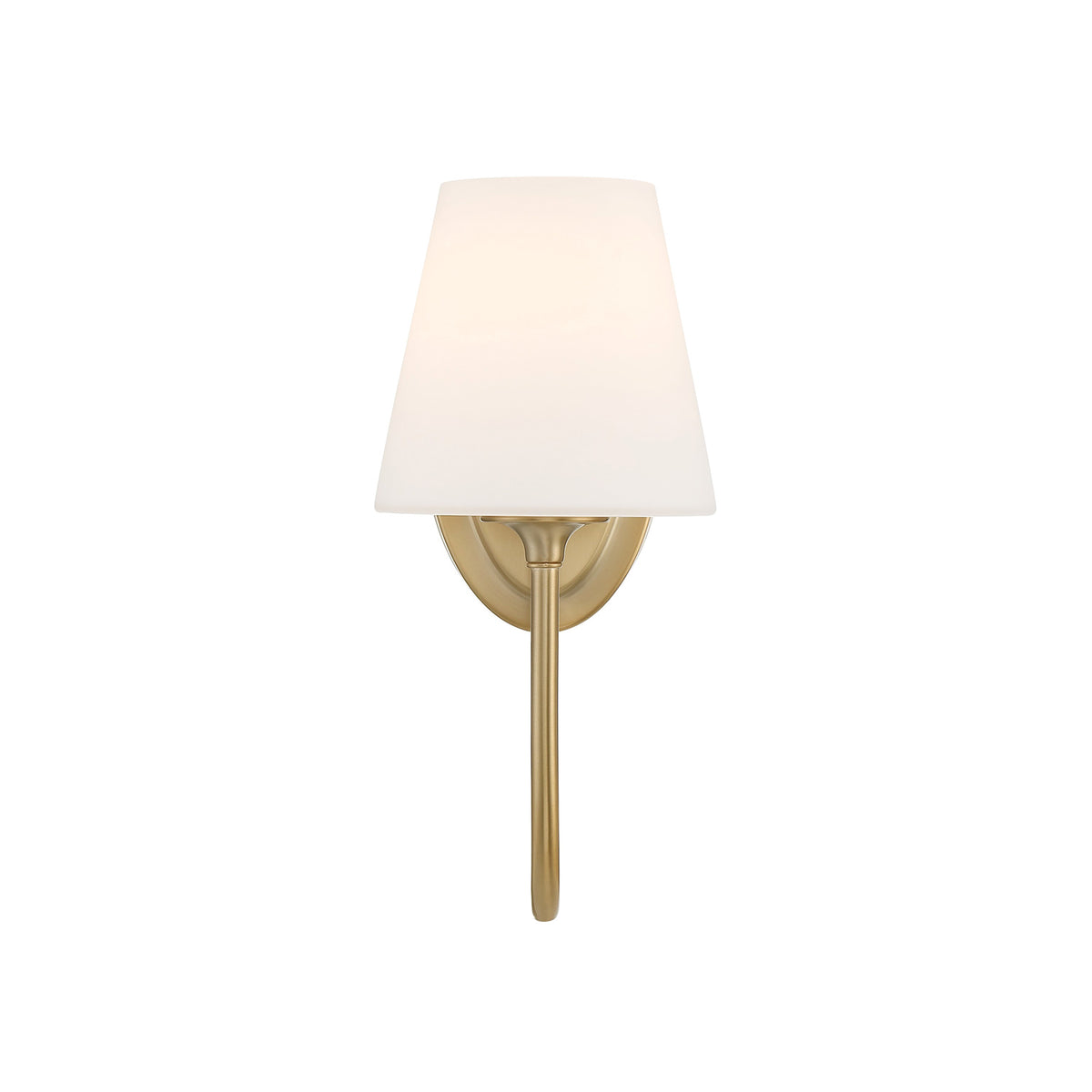 Camira Wall Sconce 13", Aged Brass and Opal Glass