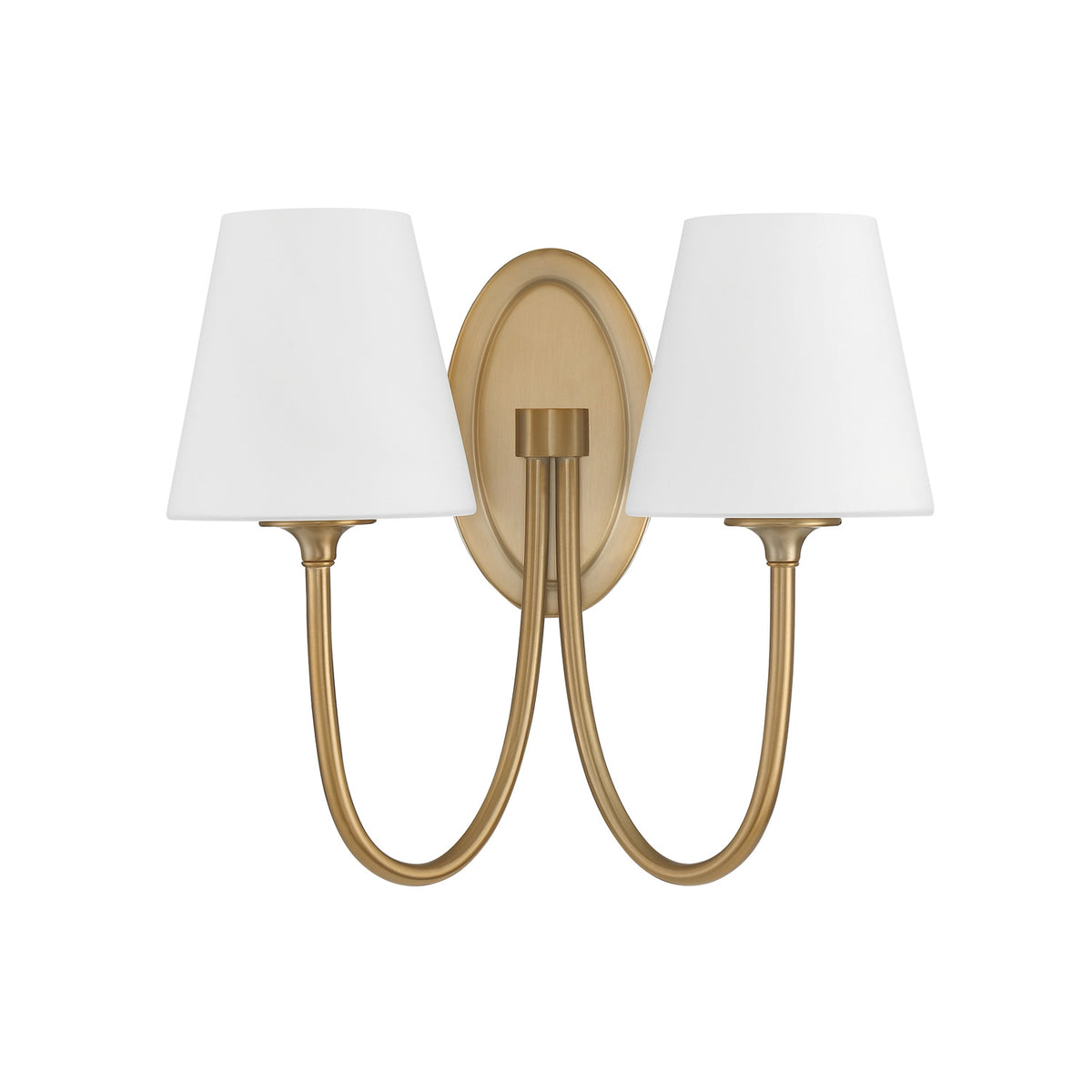 Camira Double Wall Sconce 13", Aged Brass and Opal Glass