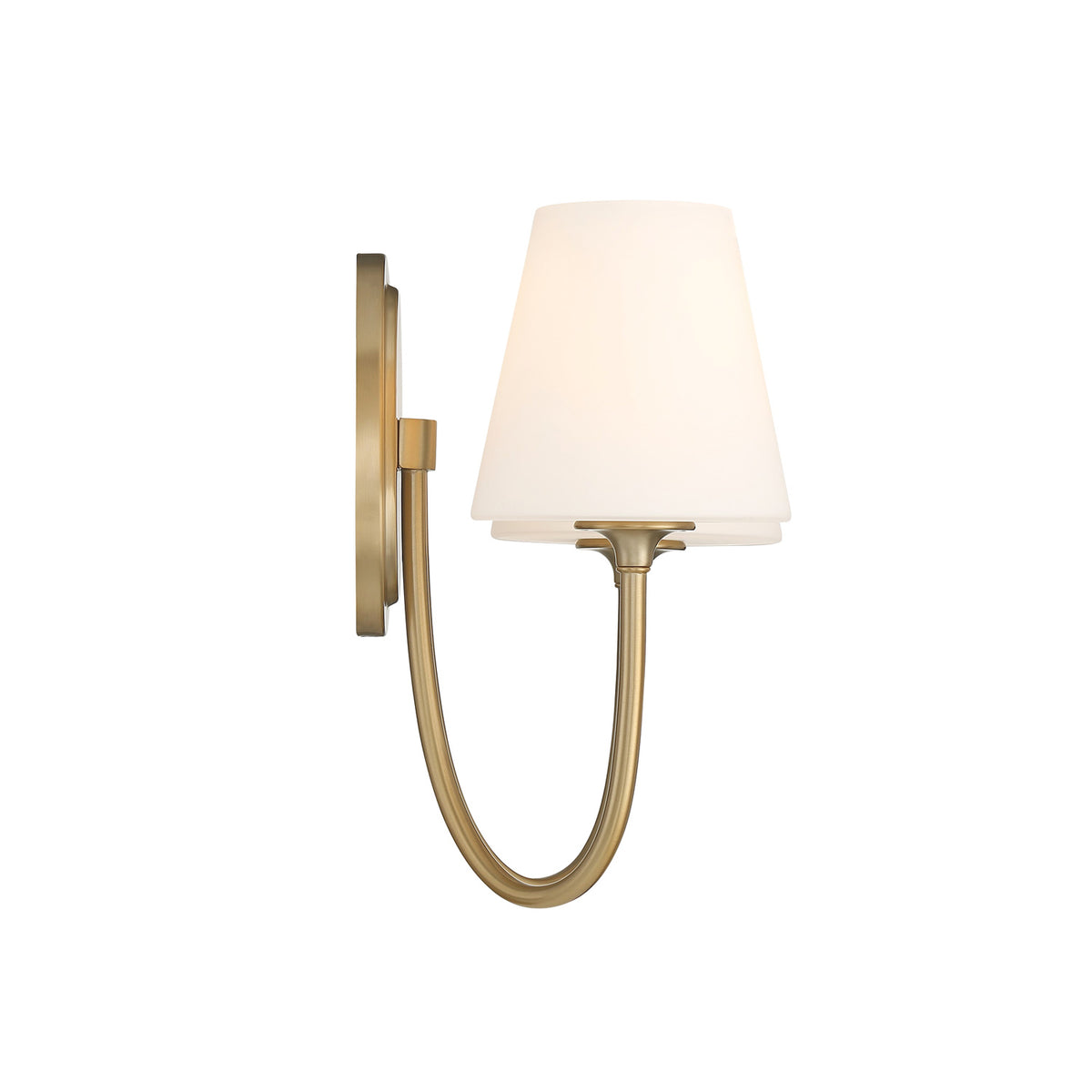 Camira Double Wall Sconce 13", Aged Brass and Opal Glass