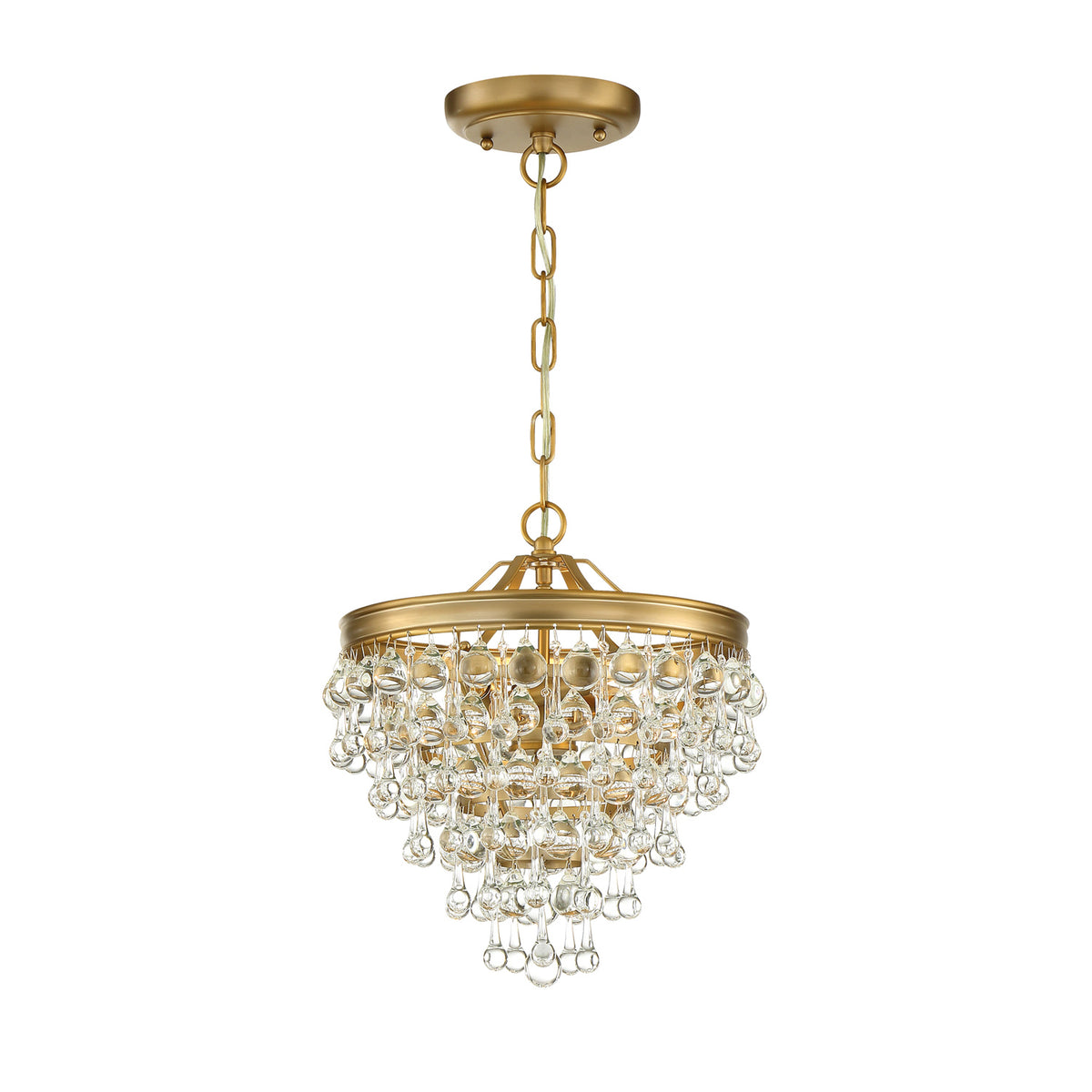 Betony 3 Light Mini Chandelier 13", Aged Brass