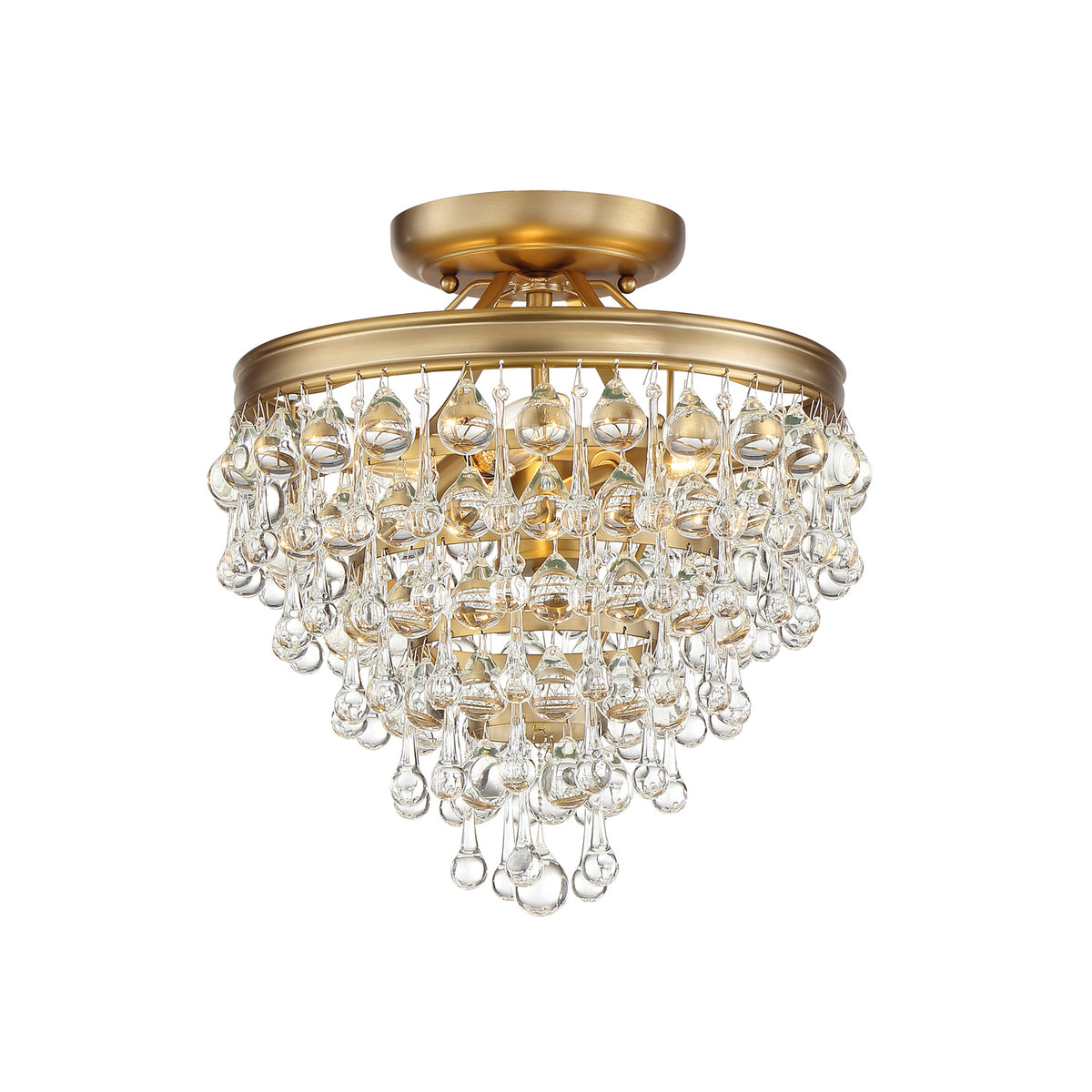 Betony 3 Light Semi-Flush 13", Aged Brass