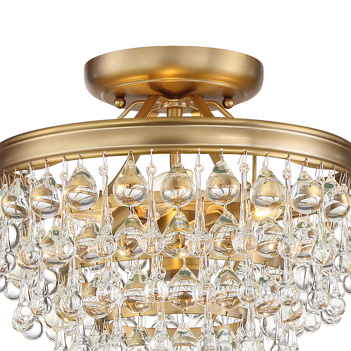 Betony 3 Light Semi-Flush 13", Aged Brass