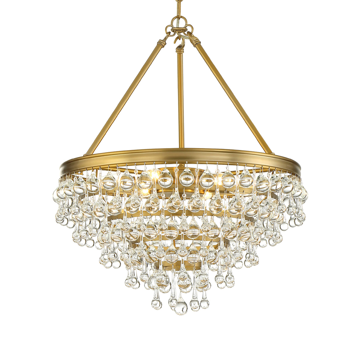 Betony 6 Light Chandelier 20", Aged Brass