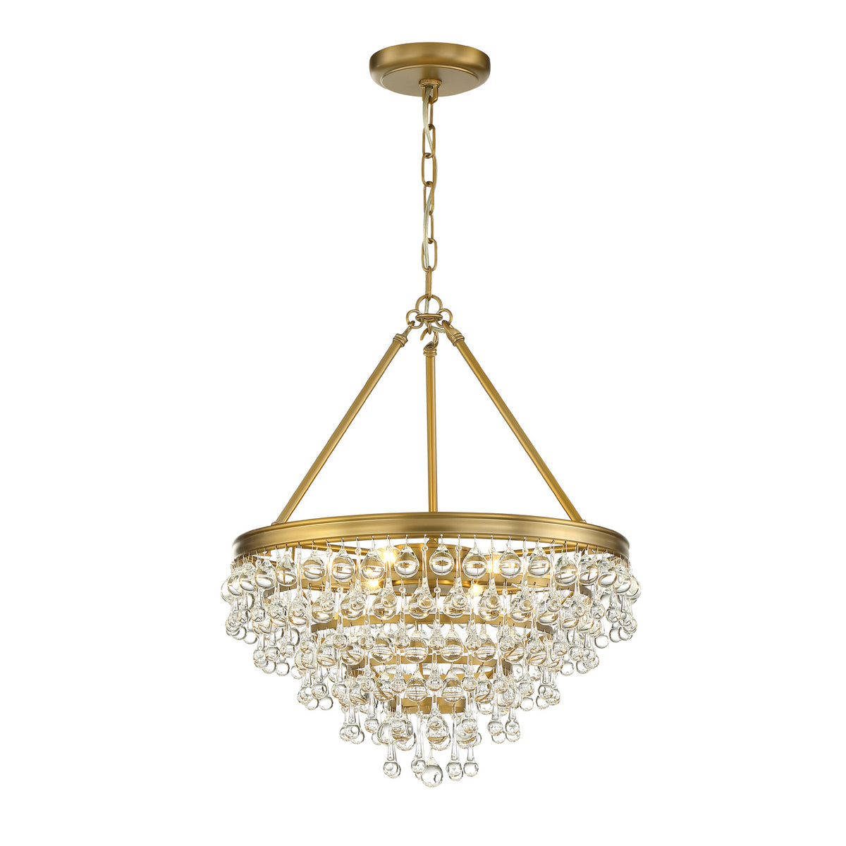 Betony 6 Light Chandelier 20", Aged Brass