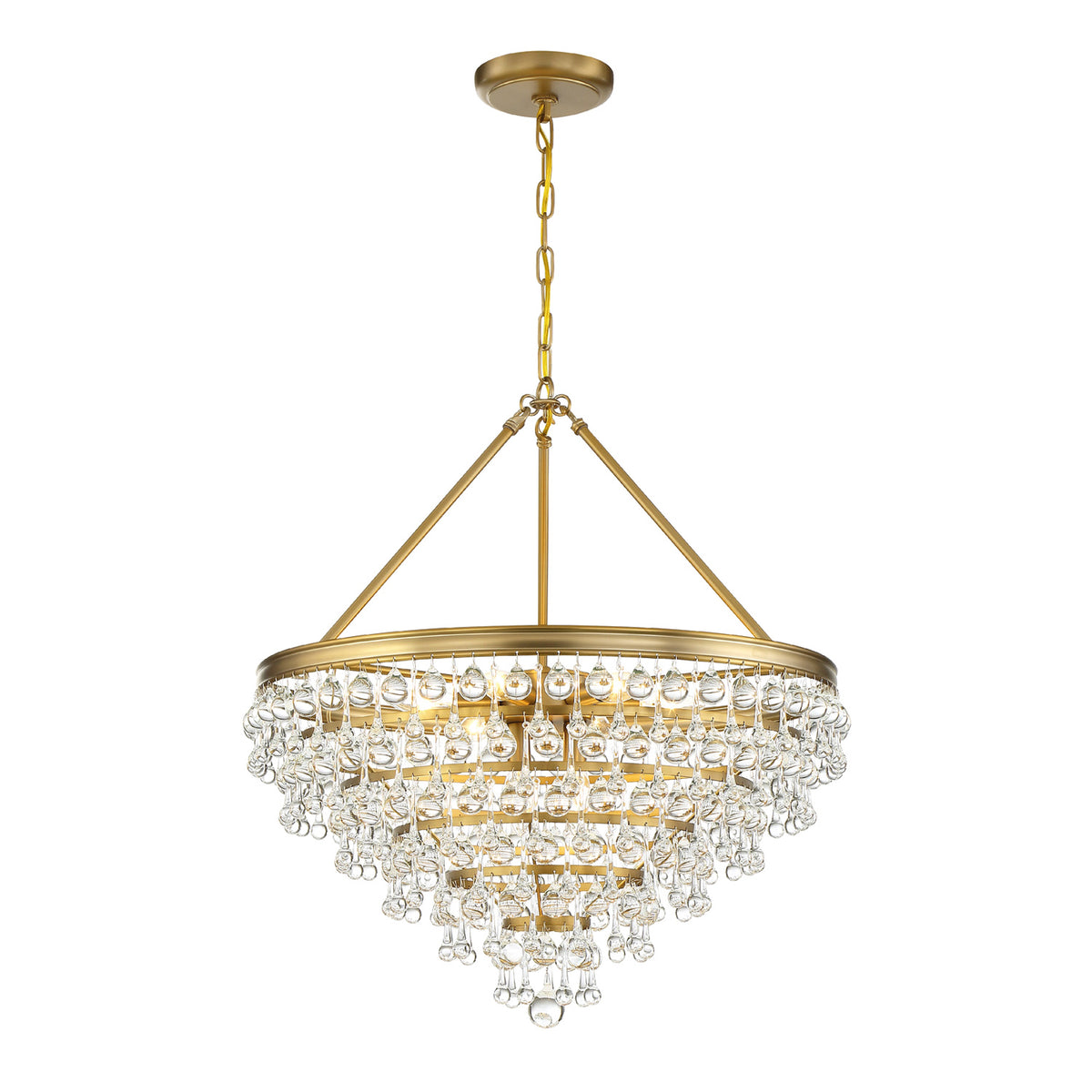 Betony 8 Light Chandelier 25", Aged Brass
