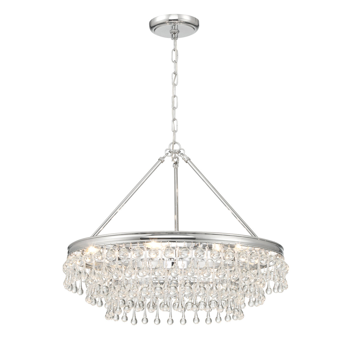 Betony 6 Light Chandelier 25", Chrome