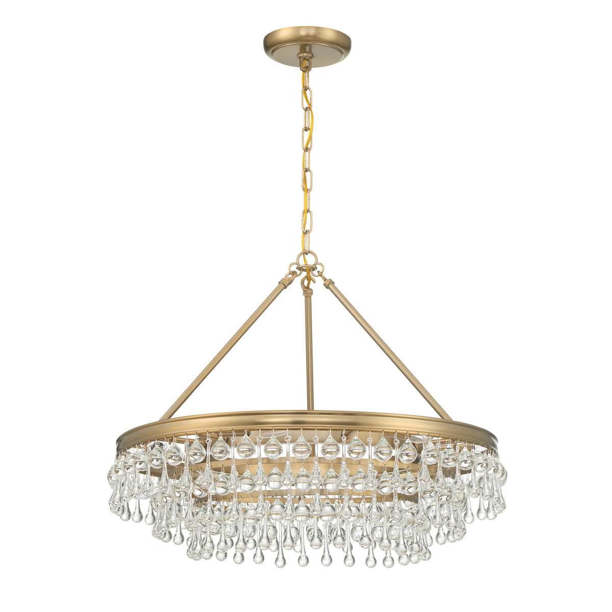 Betony 6 Light Chandelier 25", Aged Brass