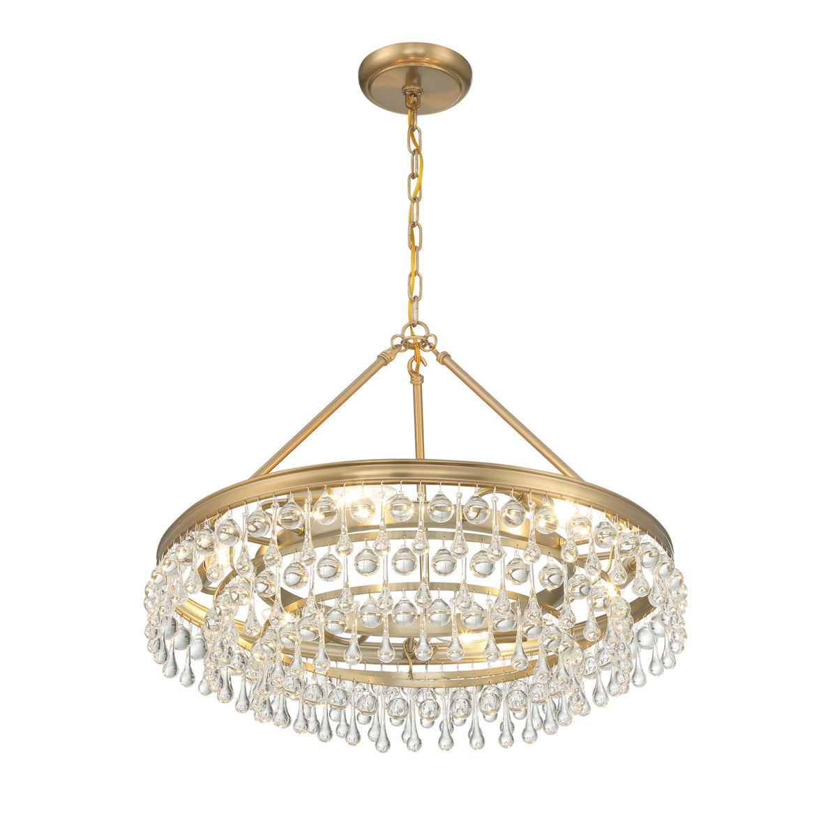 Betony 6 Light Chandelier 25", Aged Brass