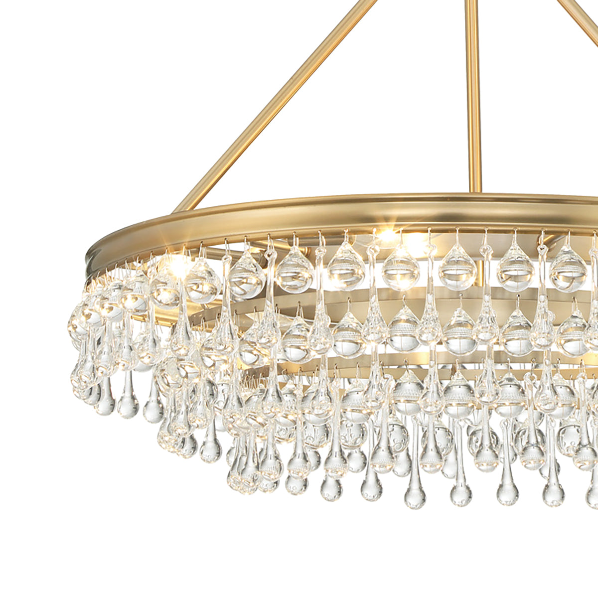 Betony 6 Light Chandelier 25", Aged Brass