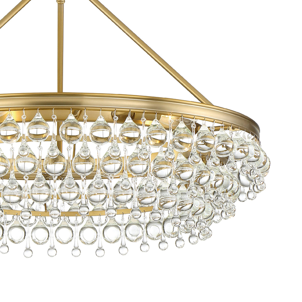 Betony 6 Light Chandelier 30", Aged Brass